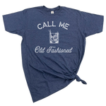 old fashioned slogan t shirt in blue