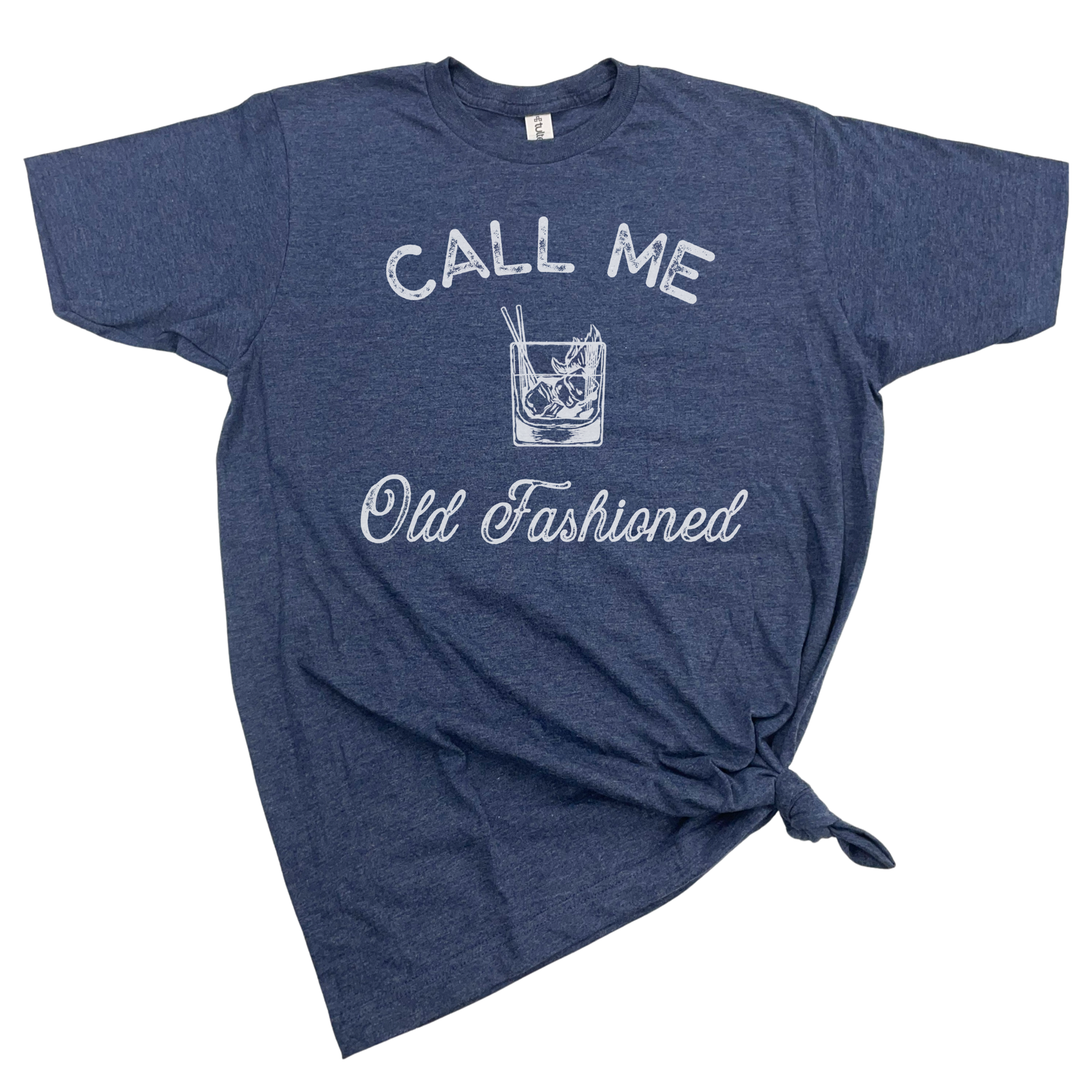 old fashioned slogan t shirt in blue