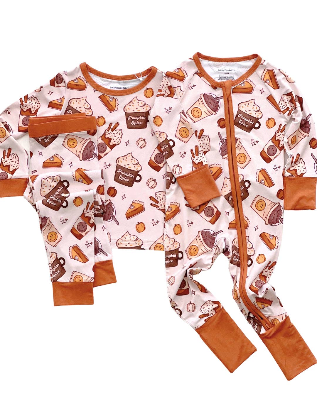 Holiday Bamboo Baby Clothing Zip Romper | Pumpkin Spice