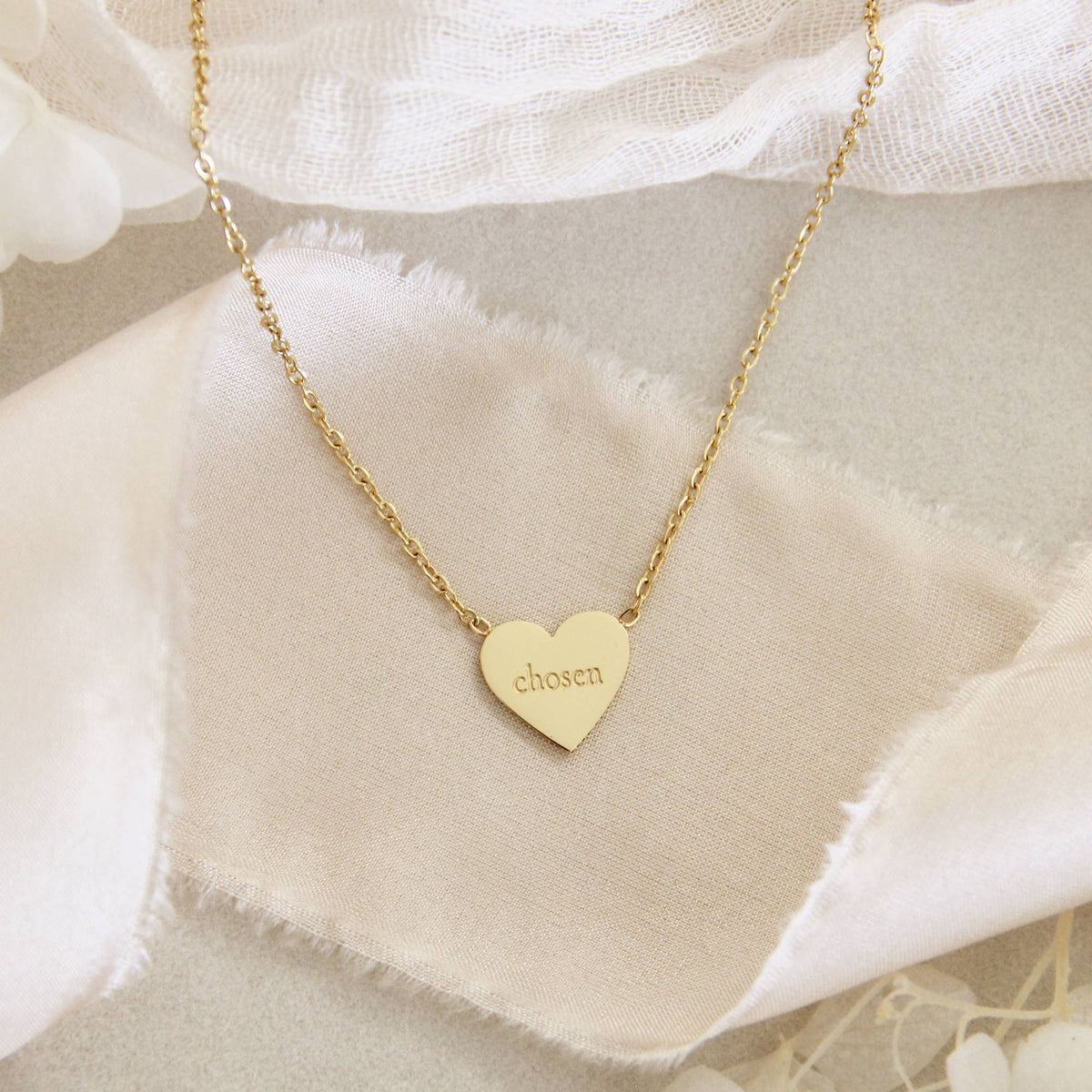 Child of God Chosen Heart Necklace, Ephesians 1:4-5 - Savedra James