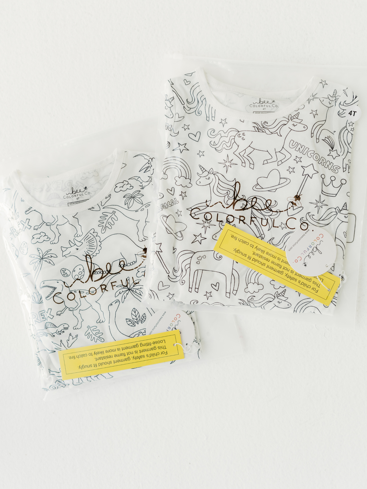 Dinosaur Coloring Pajamas 2 piece set made from Bamboo