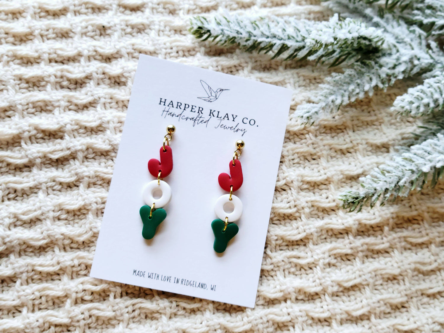 The Joy Dangles- Polymer Clay Christmas Earrings