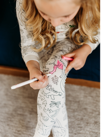Dinosaur Coloring Pajamas 2 piece set made from Bamboo