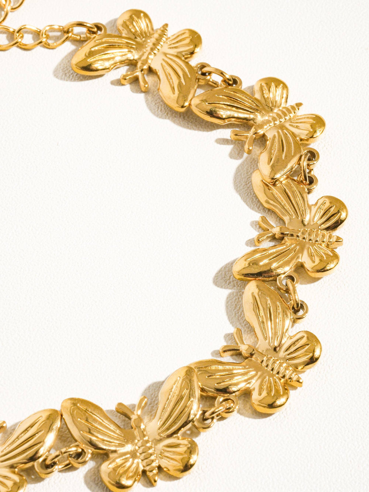 Valeria 18K Gold Non-Tarnish Butterfly Chain Bracelet