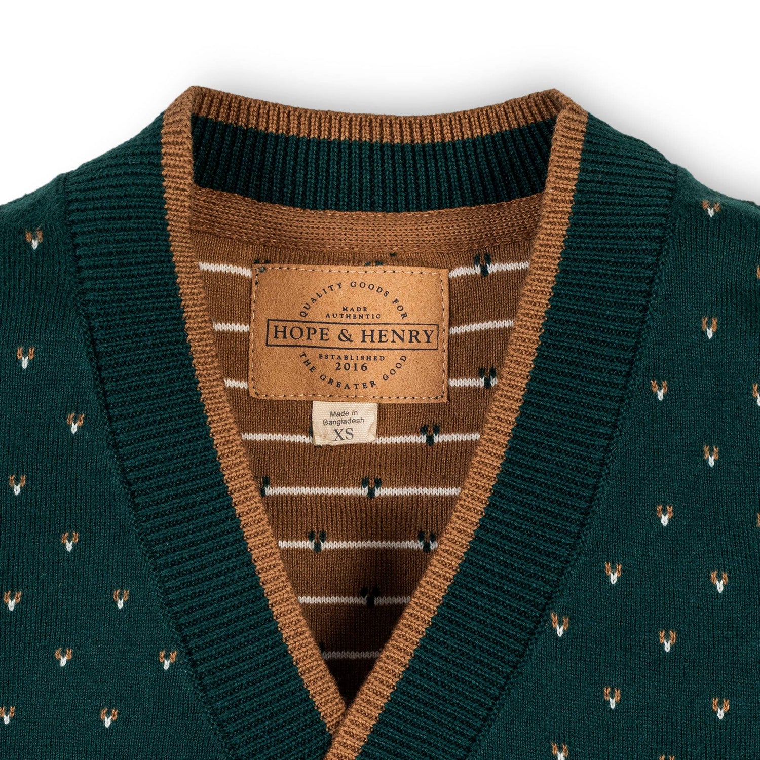 Organic Tipped Cardigan with Elbow Patches