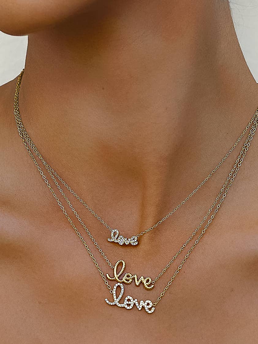 LOVE 18K Gold Non-Tarnish Love Letter Necklace