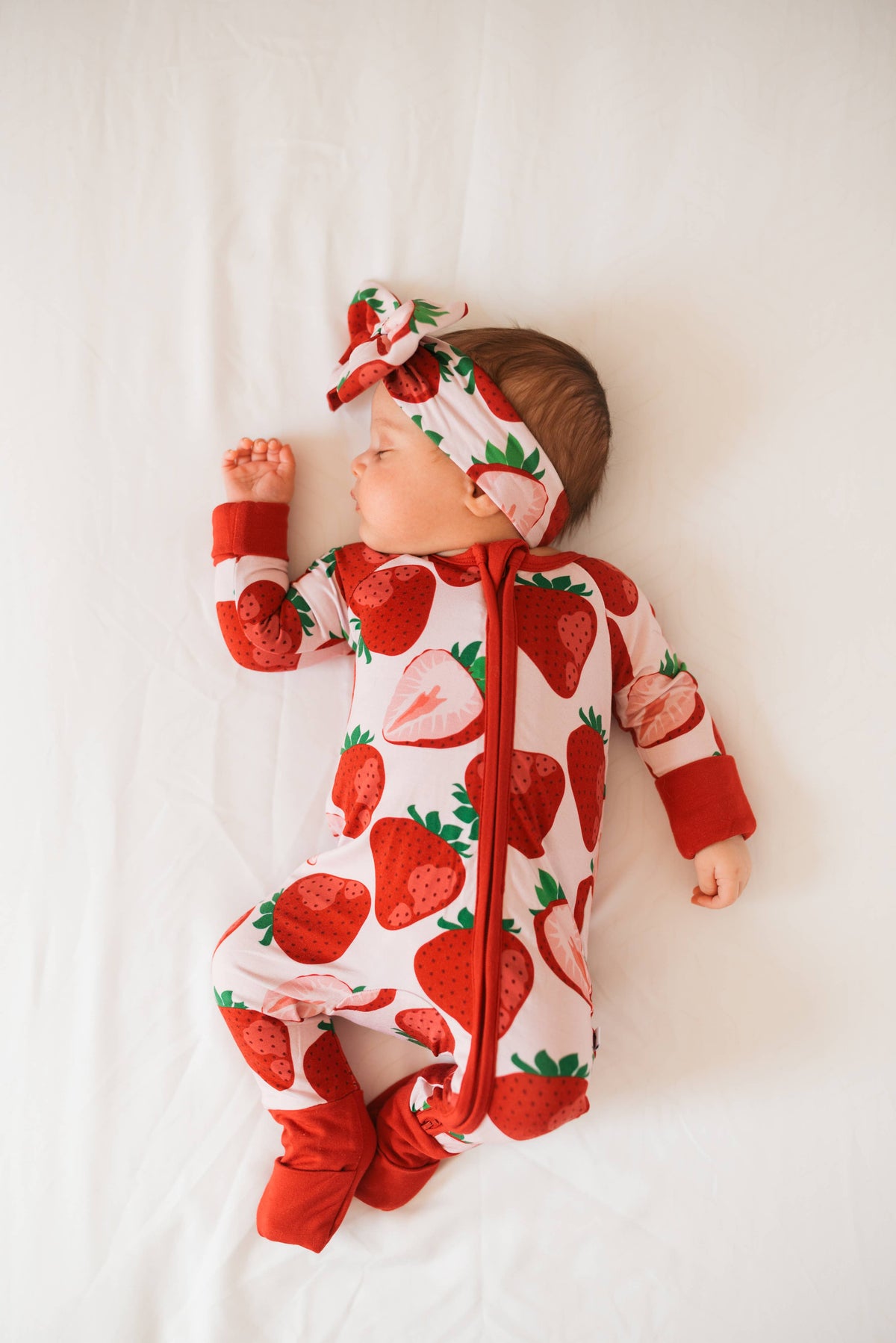 Berry Sweet Baby Bamboo Zipper Romper Pajamas