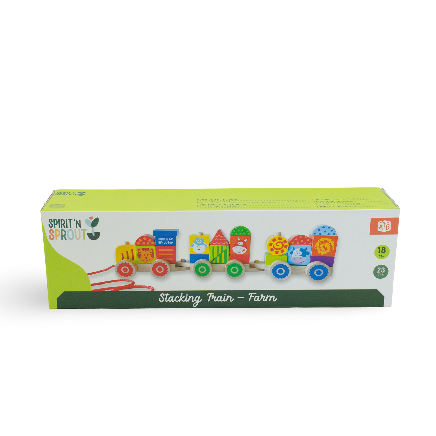 CASE Wooden Stacking Train Set for Kids - Pull Along Train