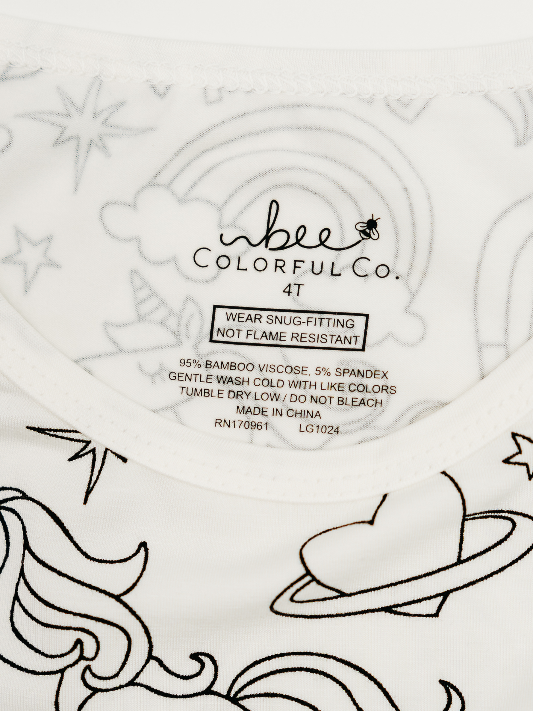 Unicorn Coloring Pajamas 2 piece set made from Bamboo - Savedra James