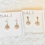 CRYSTAL FLOWER EARRINGS | gold | diamond flower earrings - Savedra James