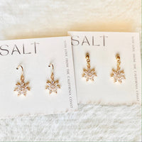 CRYSTAL FLOWER EARRINGS | gold | diamond flower earrings