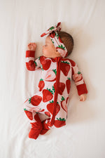 Berry Sweet Baby Bamboo Zipper Romper Pajamas - Savedra James