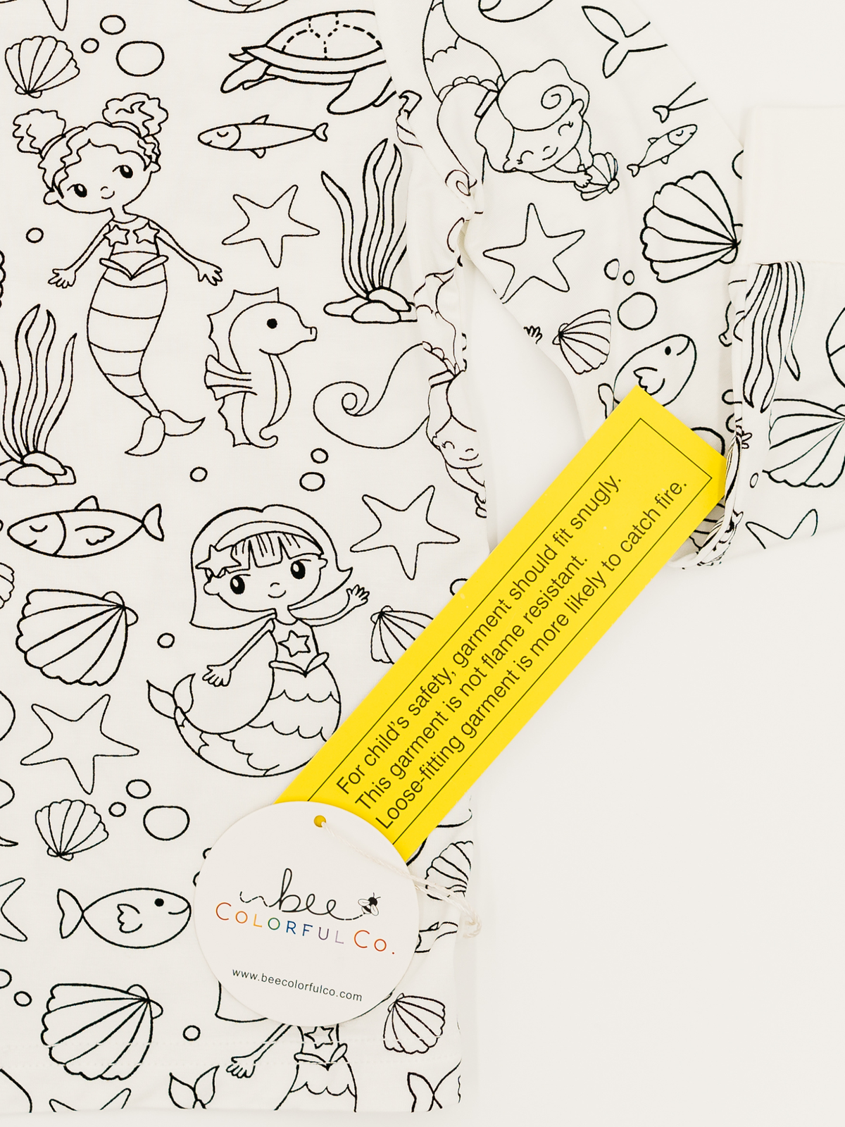 Mermaid Coloring Pajamas 2 piece set made from Bamboo