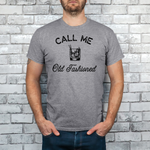 old fashioned slogan t shirt in grey