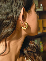 Fernanda 16K Gold Non-Tarnish Ball C Hoop Earring - Savedra James