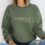 Motherhood is Kingdom Work Sweatshirt - Graphic Fall Tee - Savedra James