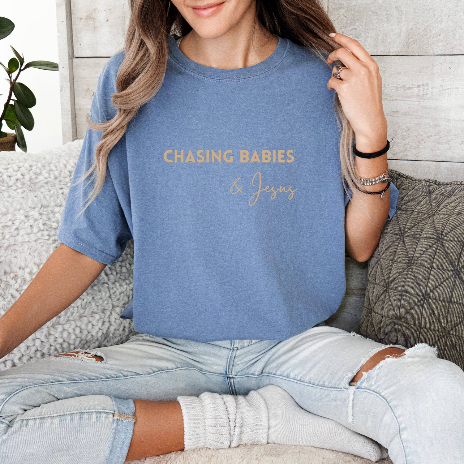 Chasing Babies & Jesus Christian Graphic Tee - Fall Tee - Savedra James