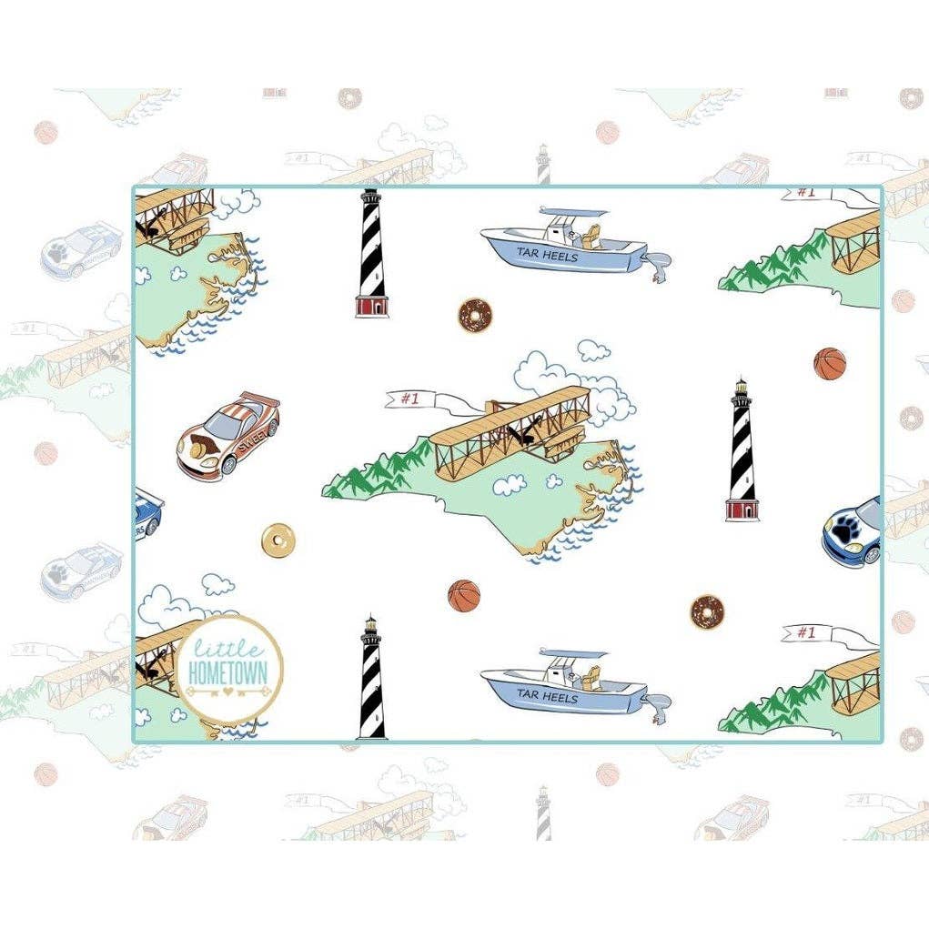 Baby Burp Cloth & Bib Combo: North Carolina Baby