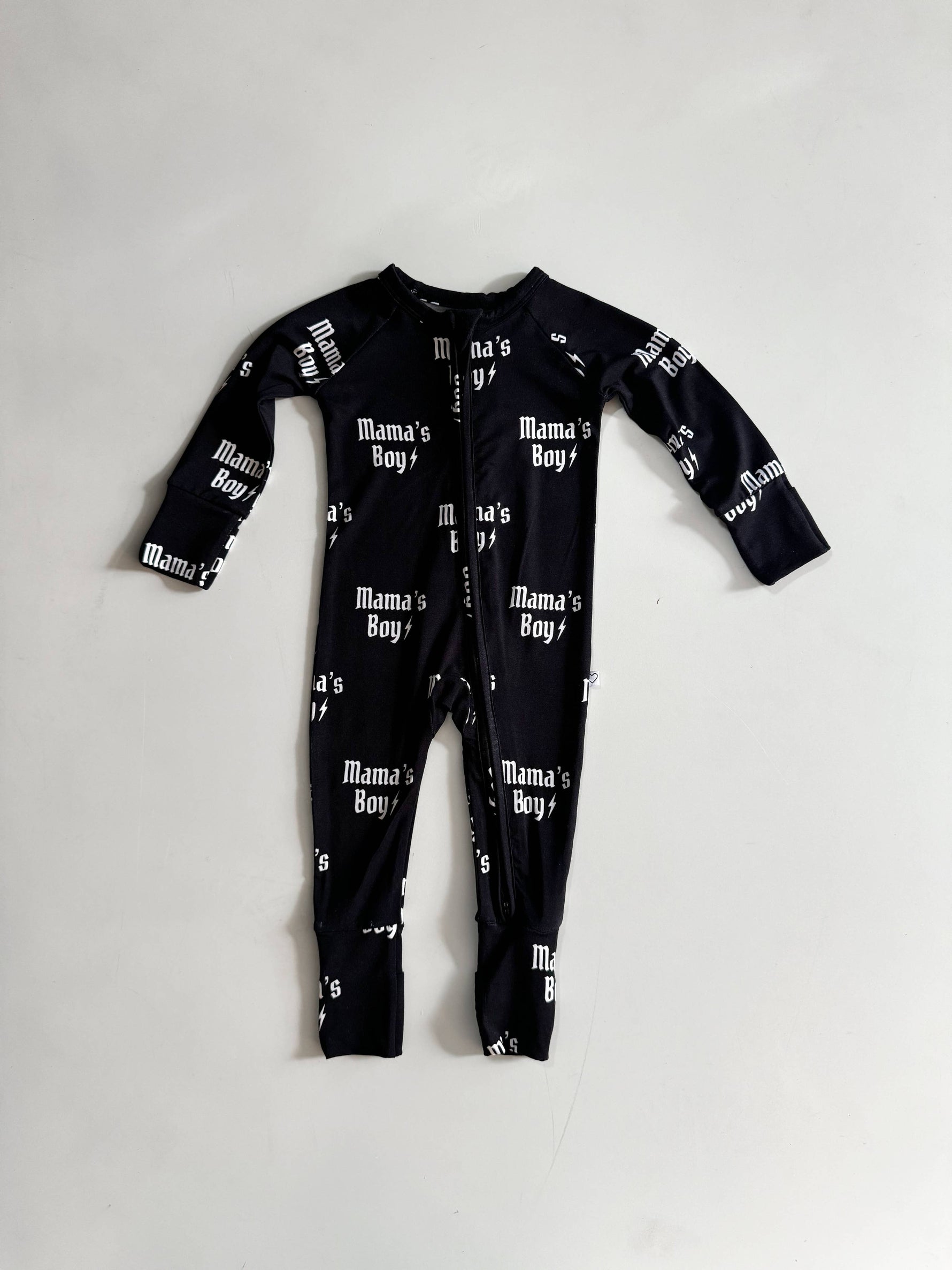 Mama’s Boy | Black Bamboo Romper - Savedra James