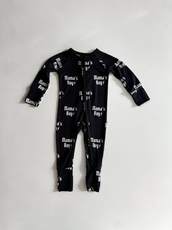 Mama’s Boy | Black Bamboo Romper