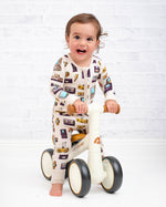 90's Retro Baby Bamboo Zipper Romper Pajamas - Savedra James