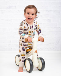 90's Retro Baby Bamboo Zipper Romper Pajamas