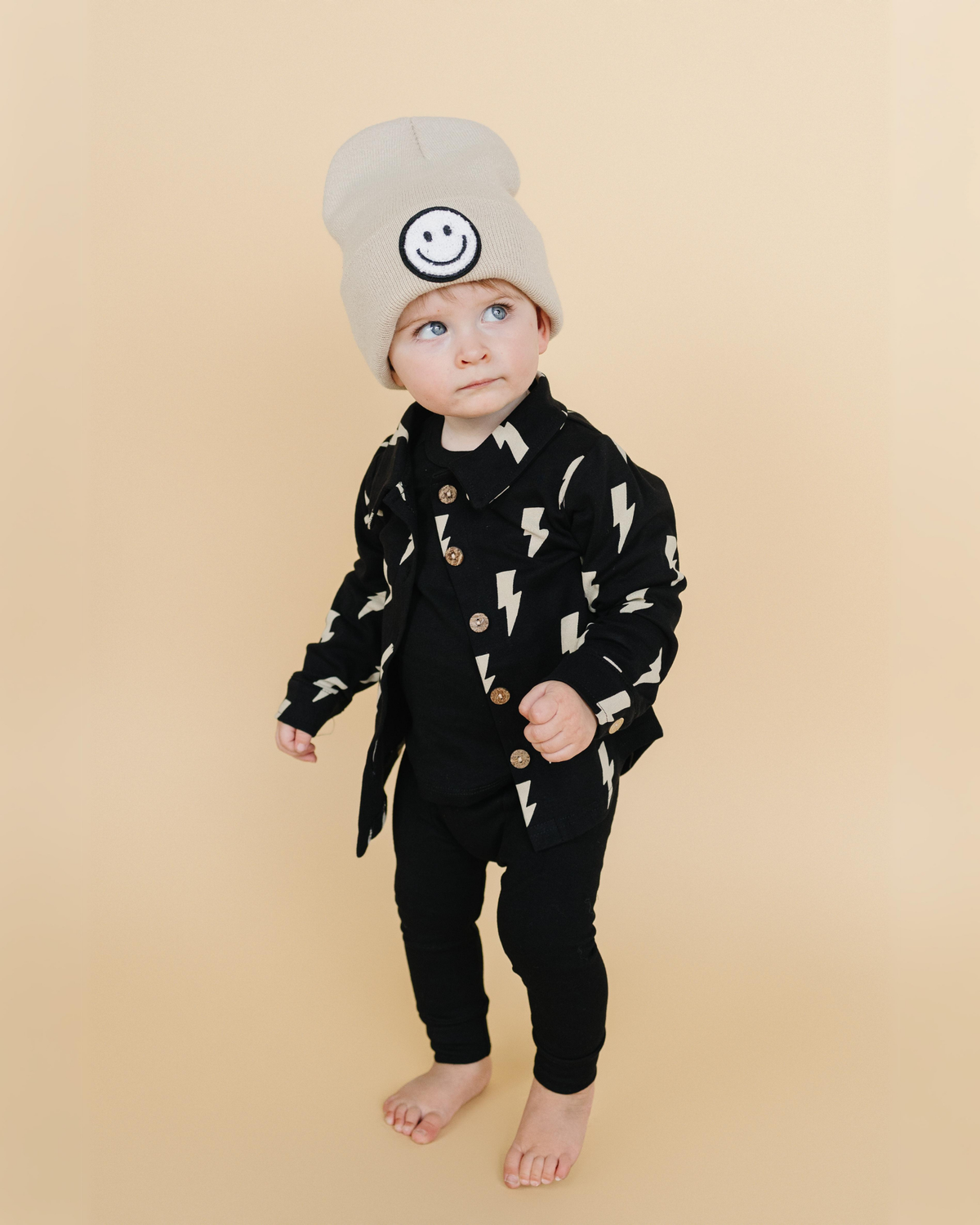 Baby & Kids Cotton Fall Shacket | Black Bolts