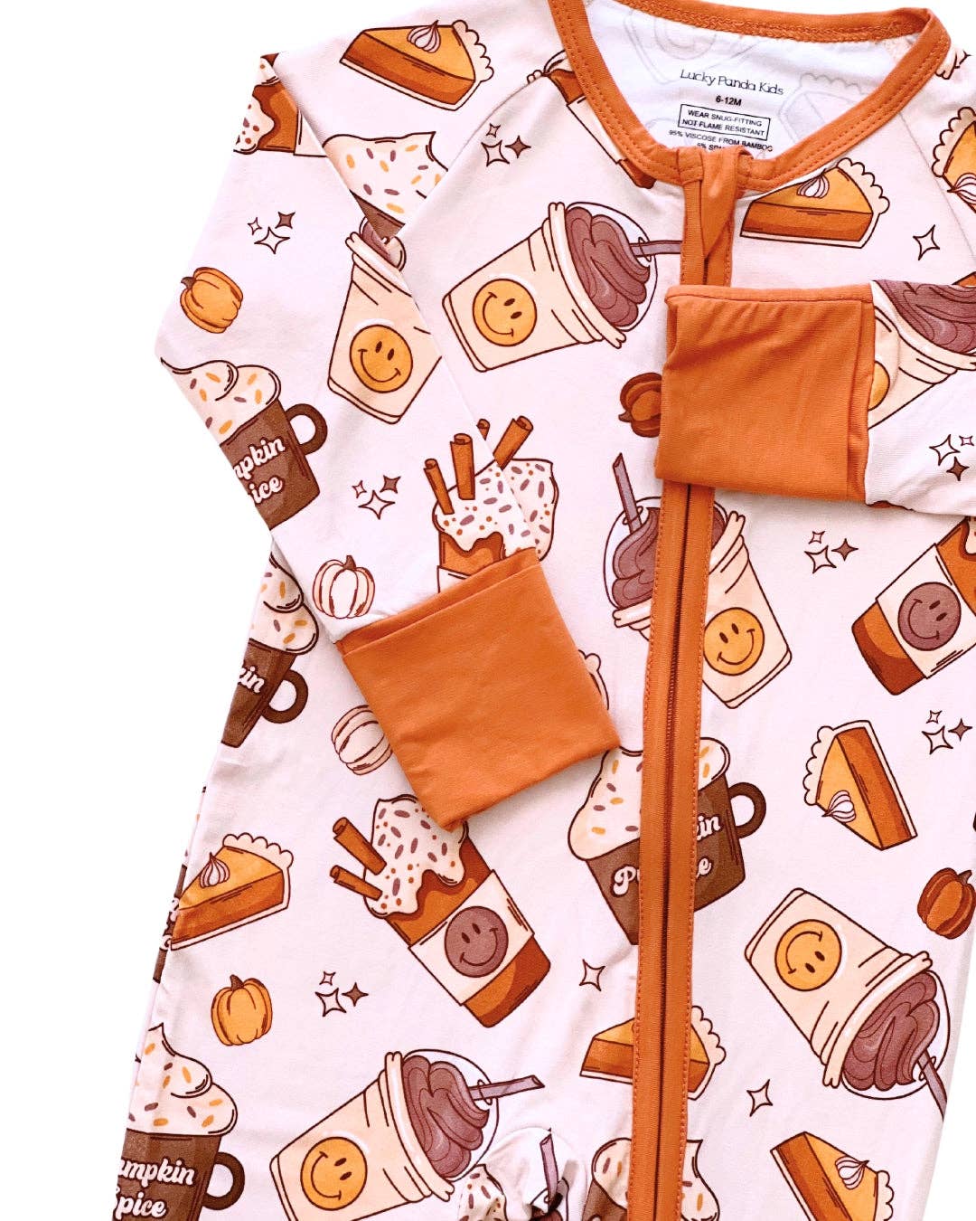 Holiday Bamboo Baby Clothing Zip Romper | Pumpkin Spice