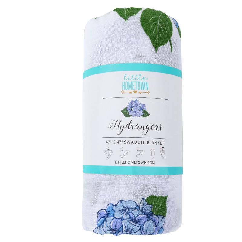 Hydrangeas Baby Muslin Swaddle Receiving Blanket - Savedra James