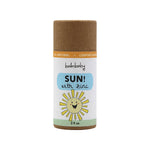 Natural baby sunscreen stick with zinc oxide in plastic-free packaging