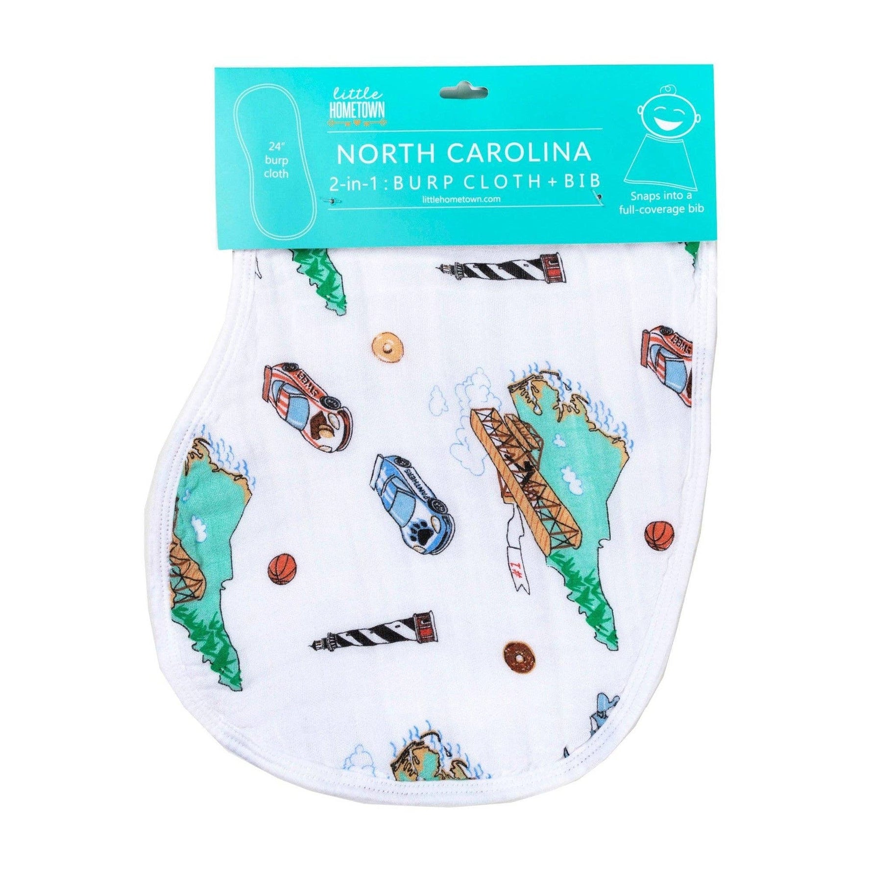 Baby Burp Cloth & Bib Combo: North Carolina Baby - Savedra James