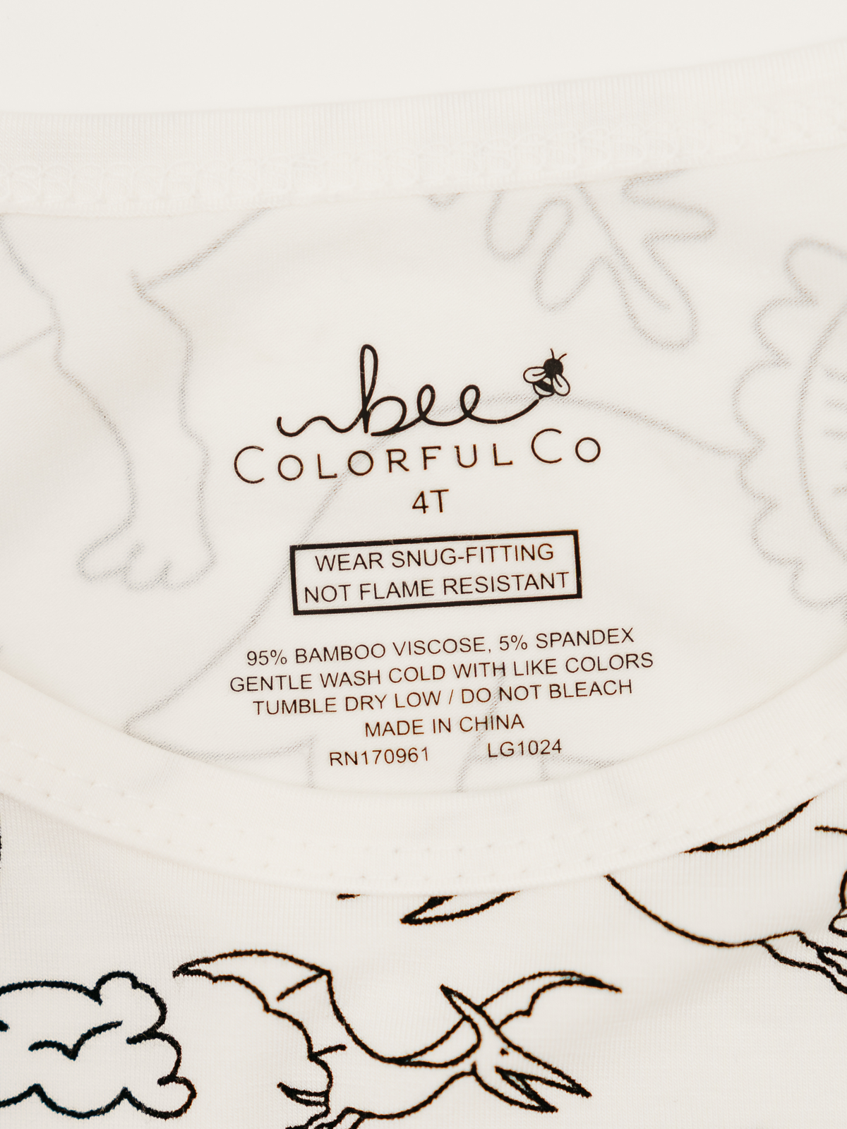 Dinosaur Coloring Pajamas 2 piece set made from Bamboo