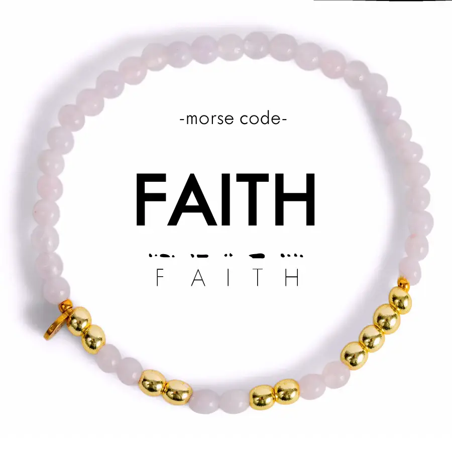 Gold Morse Code Bracelet | FAITH - Savedra James