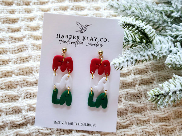 The Fa La La Set- Polymer Clay Christmas Earrings