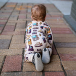 90's Retro Baby Bamboo Zipper Romper Pajamas - Savedra James