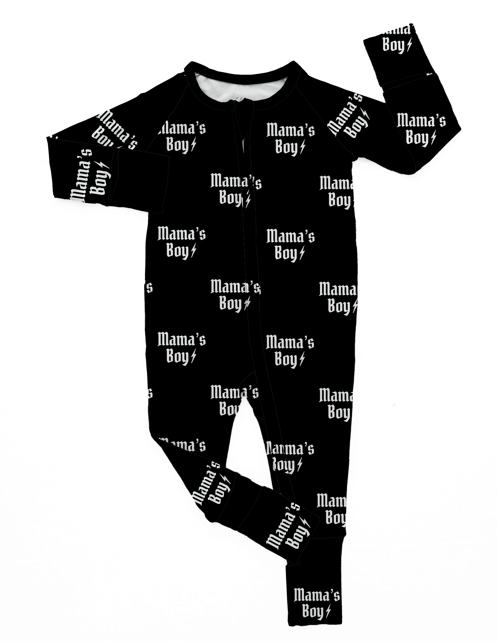 Mama’s Boy | Black Bamboo Romper - Savedra James
