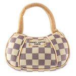 Checker Chewy Vuiton Handbag Squeaker Dog Toy - Savedra James