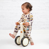 90's Retro Baby Bamboo Zipper Romper Pajamas