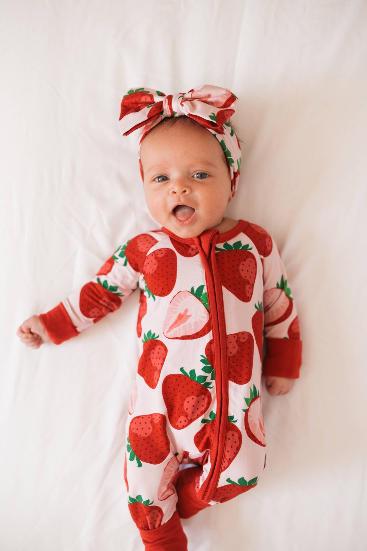 Berry Sweet Baby Bamboo Zipper Romper Pajamas