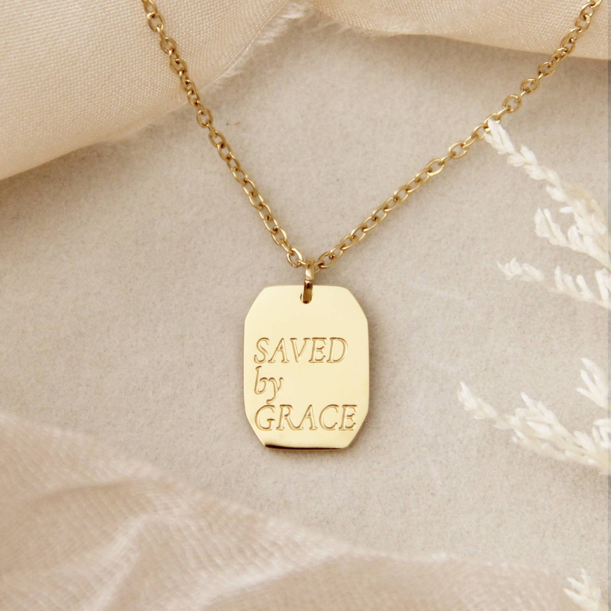 Saved by Grace Necklace, Ephesians 2:8 - Savedra James