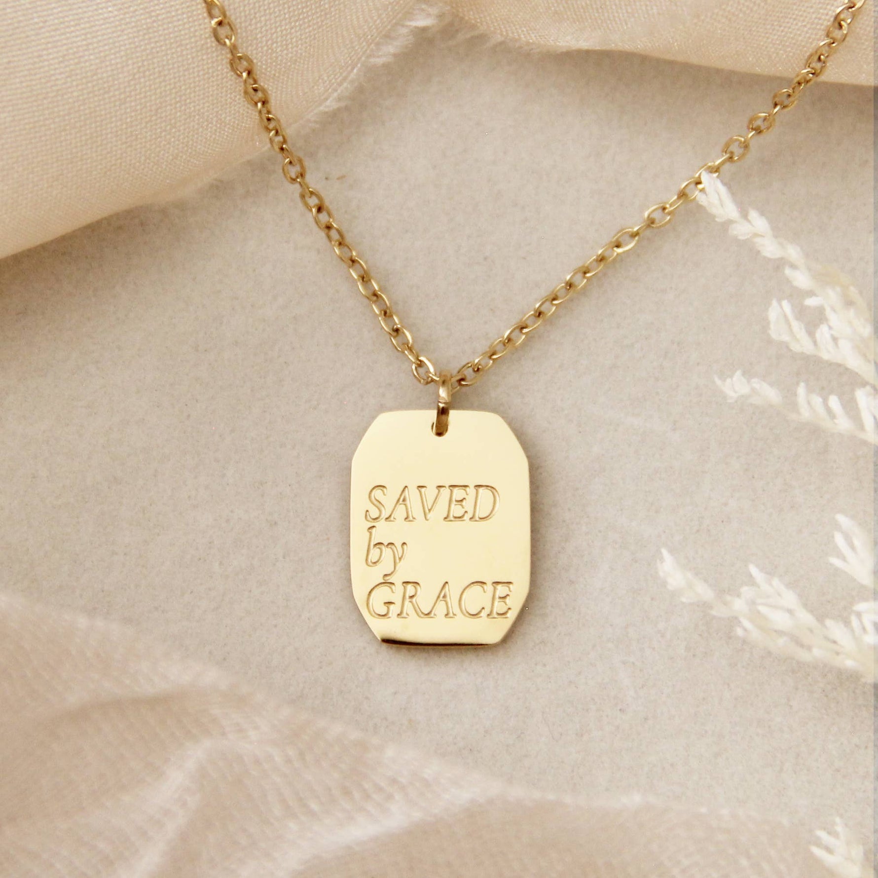Saved by Grace Necklace, Ephesians 2:8 - Savedra James