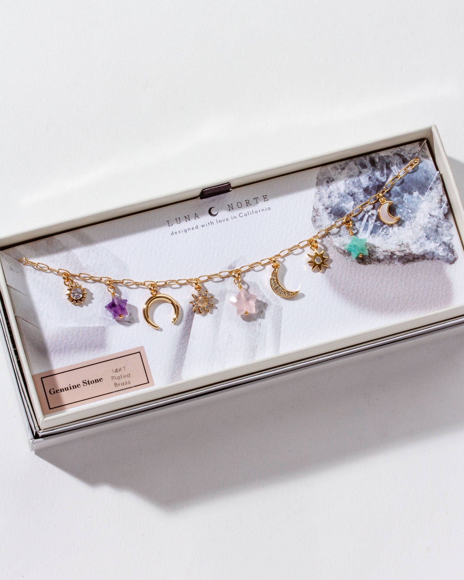 Starlit Trail Charm Necklace - Pastel Multi-Stone