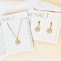 CRYSTAL FLOWER NECKLACE | gold | diamond flower necklace