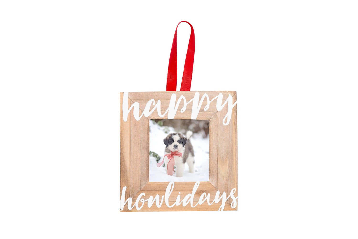Happy Howlidays Wooden Christmas Photo Ornament, Pet Gift