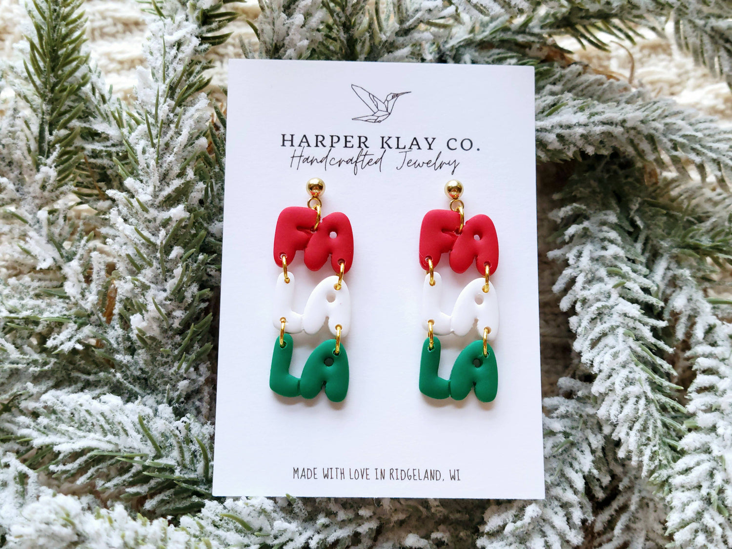 The Fa La La Set- Polymer Clay Christmas Earrings